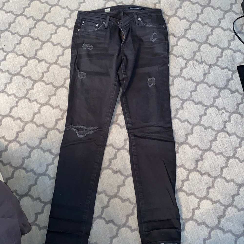 AG Premiere Jean in charcoal grey with stretch